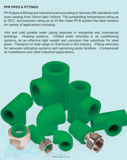 PPRC pipe and fittings 