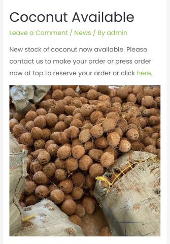 Place your Coconut order now
